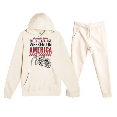 The Best College Weekend In America Bloomington Racing Club Premium Hooded Sweatsuit Set