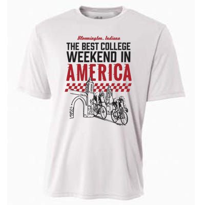 The Best College Weekend In America Bloomington Racing Club Cooling Performance Crew T-Shirt