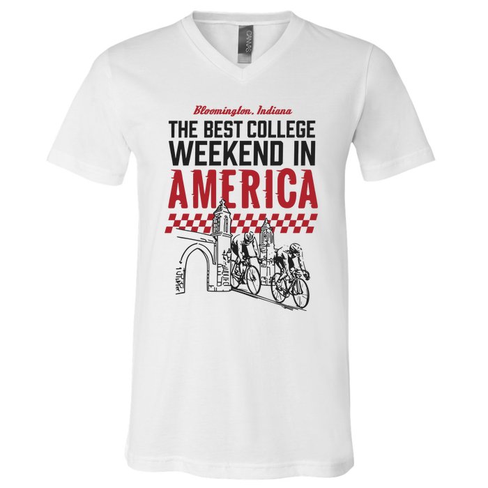 The Best College Weekend In America Bloomington Racing Club V-Neck T-Shirt