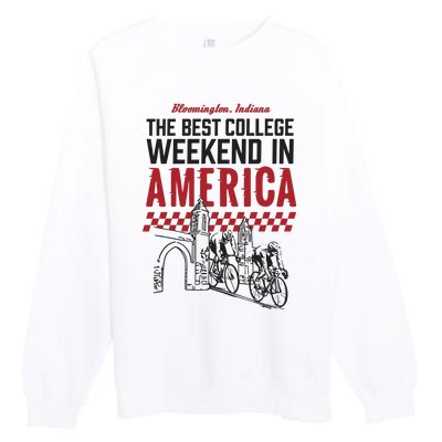 The Best College Weekend In America Bloomington Racing Club Premium Crewneck Sweatshirt