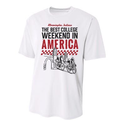 The Best College Weekend In America Bloomington Racing Club Performance Sprint T-Shirt