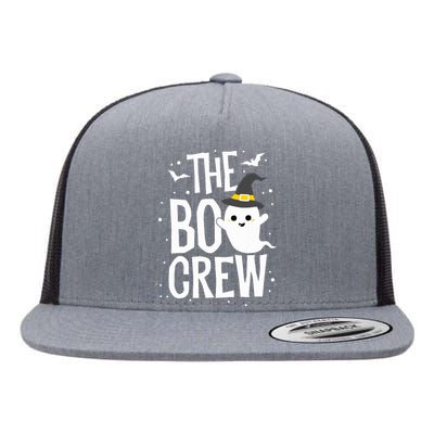 The Boo Crew Halloween Ghost Trick Treat Outfit Squad Team Flat Bill Trucker Hat