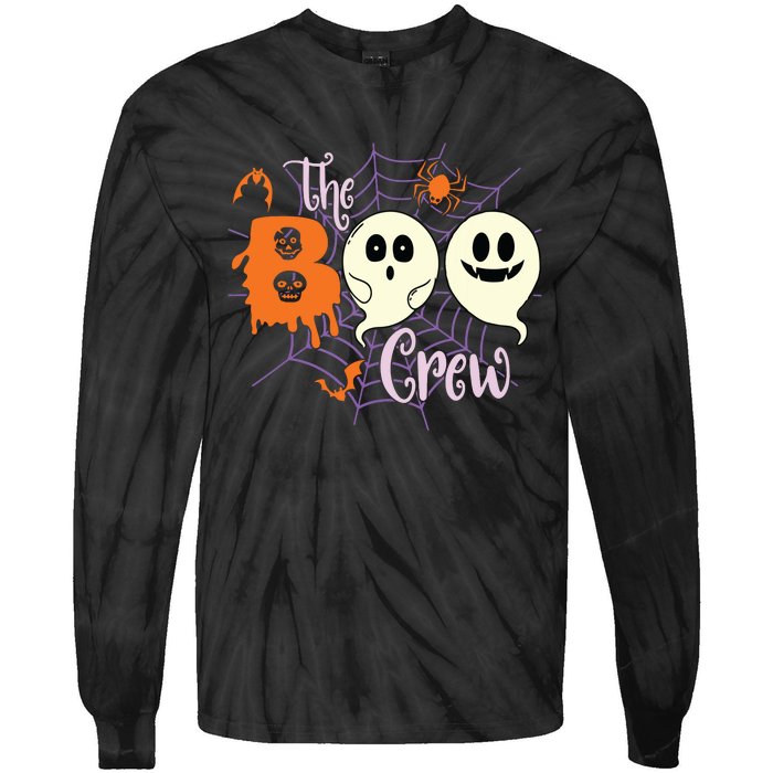 The Boo Crew Team Squad Halloween Family Matching Tie-Dye Long Sleeve Shirt