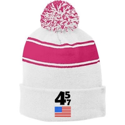 Trump Better Coverage Than 5g Can You Hear Us Now Usa Map Stripe Pom Pom Beanie