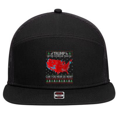 Trump Better Coverage Than 5g Can You Hear Us Now Sweater 7 Panel Mesh Trucker Snapback Hat