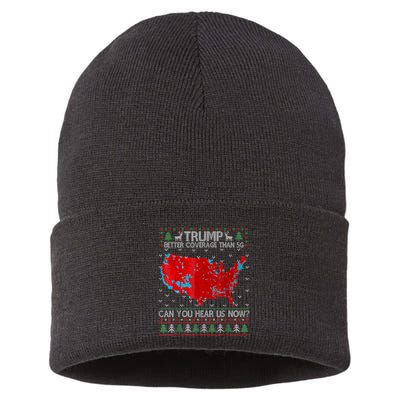 Trump Better Coverage Than 5g Can You Hear Us Now Sweater Sustainable Knit Beanie
