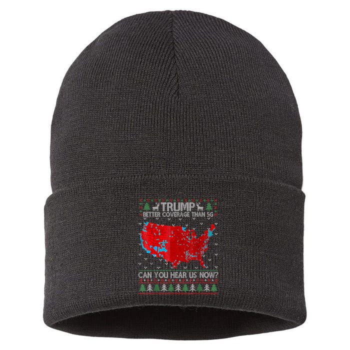Trump Better Coverage Than 5g Can You Hear Us Now Sweater Sustainable Knit Beanie