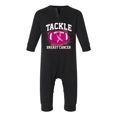 Tackle Breast Cancer Ribbon Football Infant Fleece One Piece