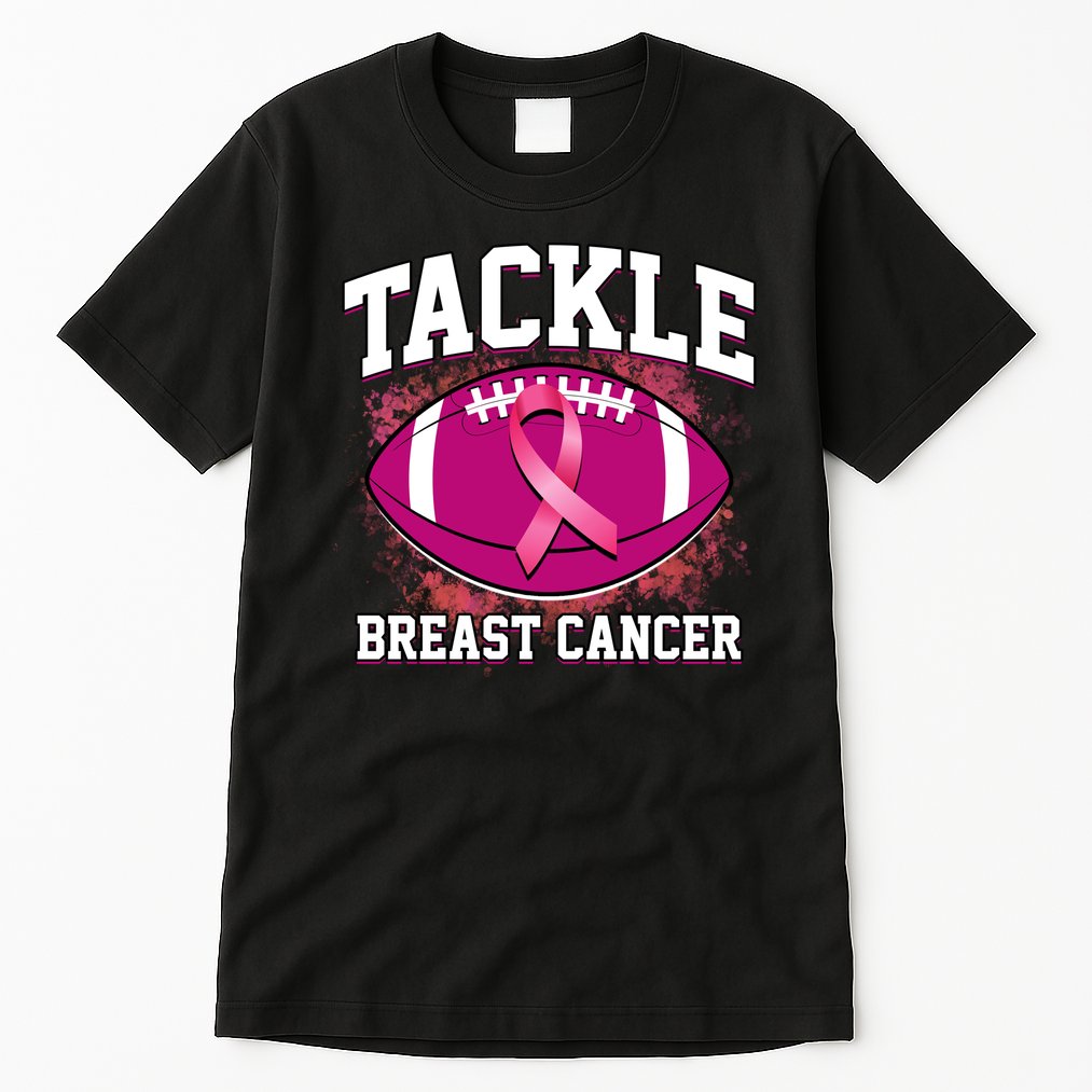 Tackle Breast Cancer Ribbon Football Tall T-Shirt