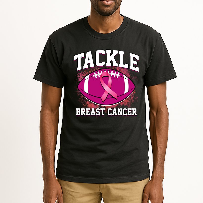 Tackle Breast Cancer Ribbon Football Tall T-Shirt