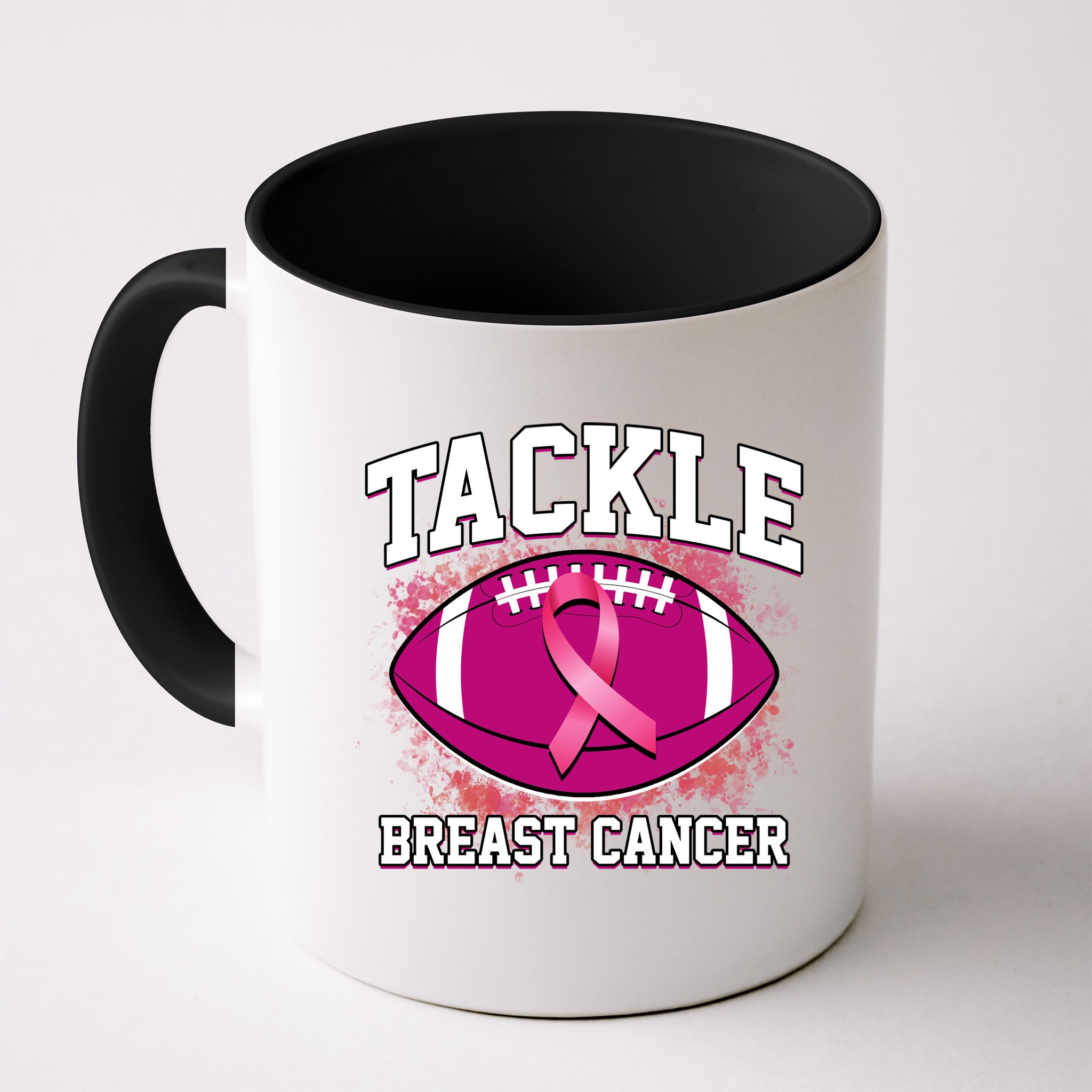 Tackle Breast Cancer Ribbon Football Mug