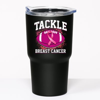 Tackle Breast Cancer Ribbon Football Tumbler