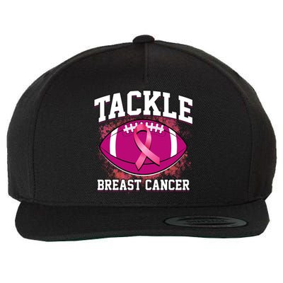 Tackle Breast Cancer Ribbon Football Wool Snapback Cap