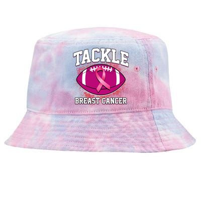 Tackle Breast Cancer Ribbon Football Tie-Dyed Bucket Hat