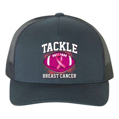 Tackle Breast Cancer Ribbon Football Yupoong Adult 5-Panel Trucker Hat