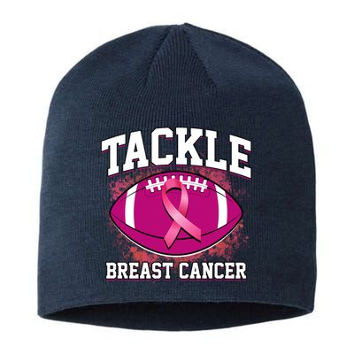 Tackle Breast Cancer Ribbon Football Sustainable Beanie