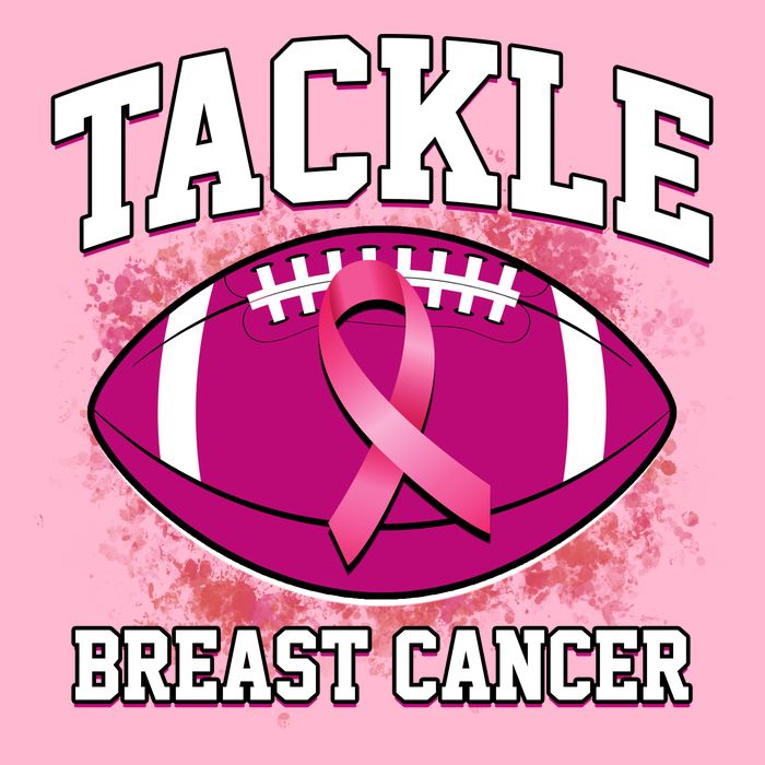 Tackle Breast Cancer Ribbon Football Poster