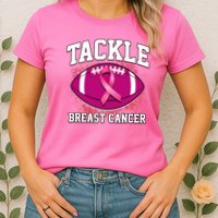Tackle Breast Cancer Ribbon Football Womens T-Shirt