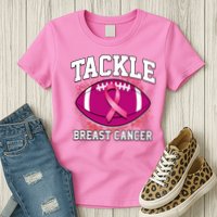 Tackle Breast Cancer Ribbon Football Womens T-Shirt