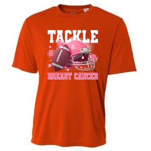 Tackle Breast Cancer Awareness Pink Football Helmet Cooling Performance Crew T-Shirt