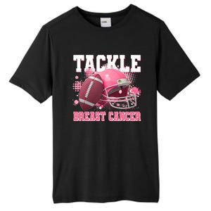 Tackle Breast Cancer Awareness Pink Football Helmet Tall Fusion ChromaSoft Performance T-Shirt