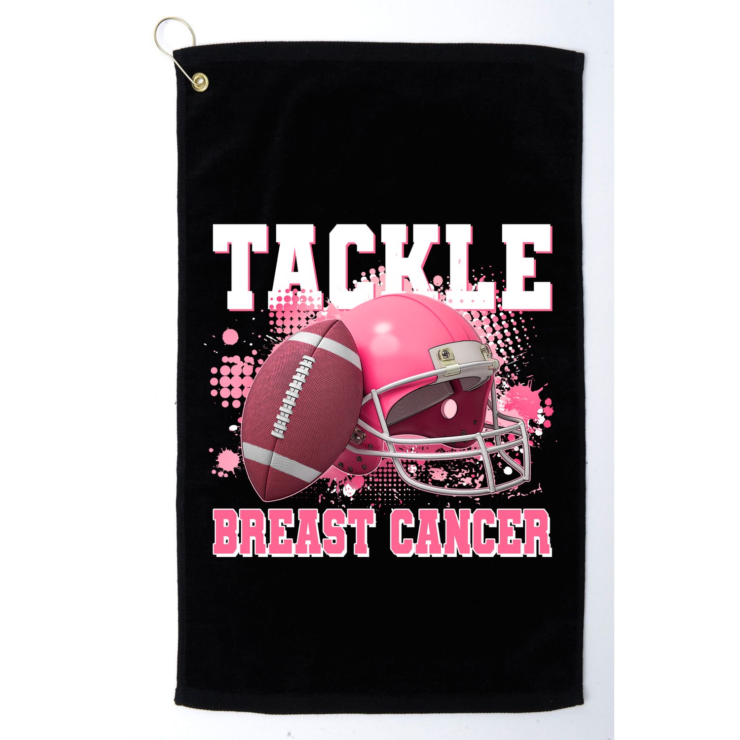 Tackle Breast Cancer Awareness Pink Football Helmet Golf Towel