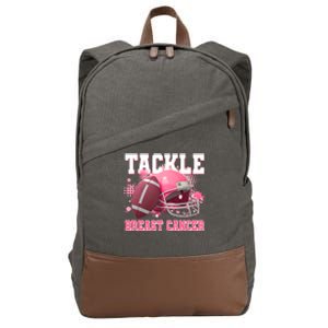 Tackle Breast Cancer Awareness Pink Football Helmet Cotton Canvas Backpack