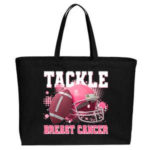 Tackle Breast Cancer Awareness Pink Football Helmet Cotton Canvas Jumbo Tote