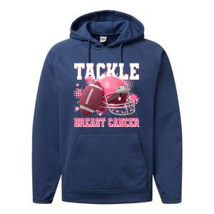 Tackle Breast Cancer Awareness Pink Football Helmet Performance Fleece Hoodie