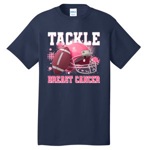 Tackle Breast Cancer Awareness Pink Football Helmet Tall T-Shirt