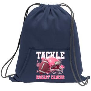 Tackle Breast Cancer Awareness Pink Football Helmet Sweatshirt Cinch Pack Bag