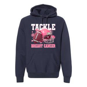 Tackle Breast Cancer Awareness Pink Football Helmet Premium Hoodie