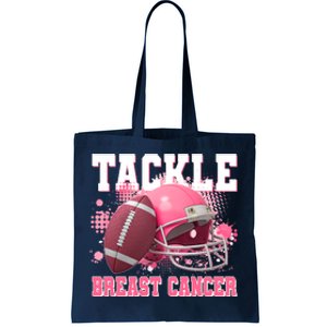 Tackle Breast Cancer Awareness Pink Football Helmet Tote Bag