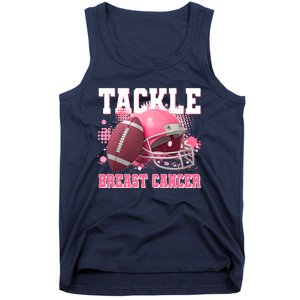 Tackle Breast Cancer Awareness Pink Football Helmet Tank Top