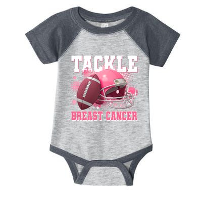 Tackle Breast Cancer Awareness Pink Football Helmet Infant Baby Jersey Bodysuit