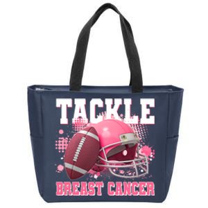 Tackle Breast Cancer Awareness Pink Football Helmet Zip Tote Bag