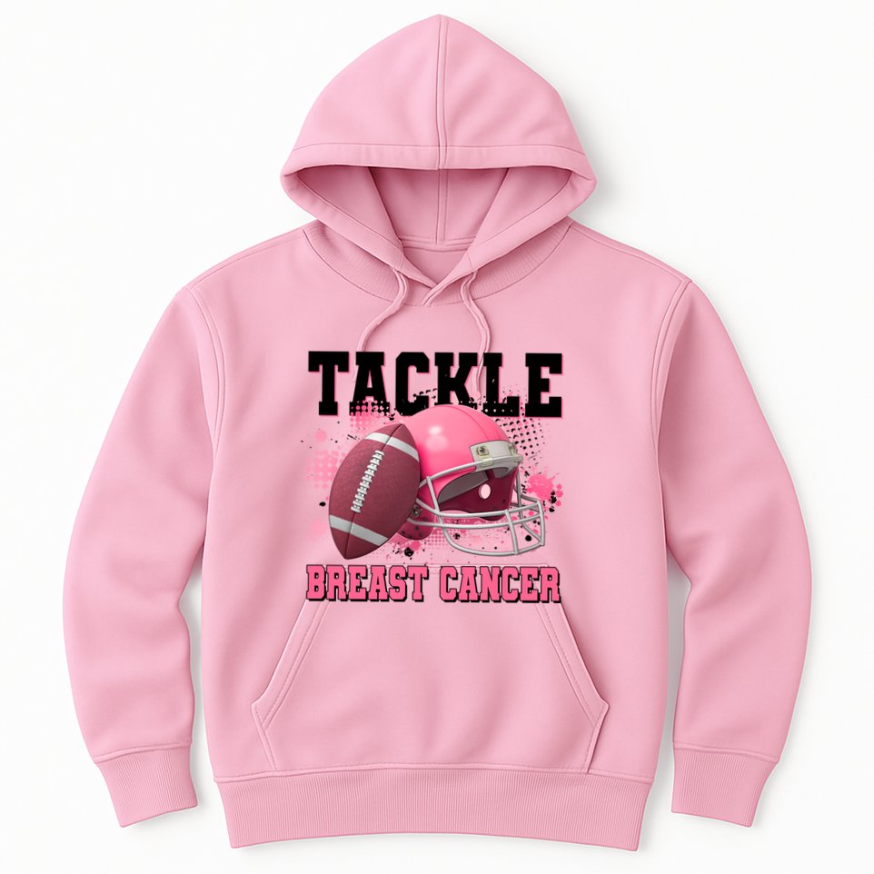 Tackle Breast Cancer Awareness Pink Football Helmet Hoodie