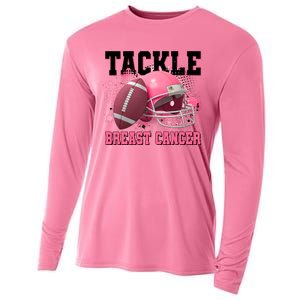 Tackle Breast Cancer Awareness Pink Football Helmet Cooling Performance Long Sleeve Crew