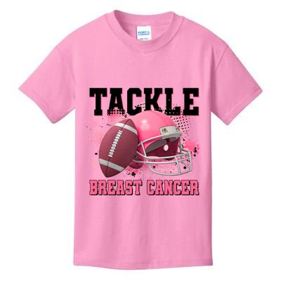 Tackle Breast Cancer Awareness Pink Football Helmet Kids T-Shirt