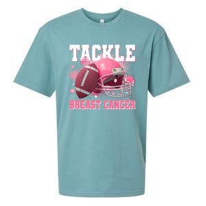 Tackle Breast Cancer Awareness Pink Football Helmet Sueded Cloud Jersey T-Shirt