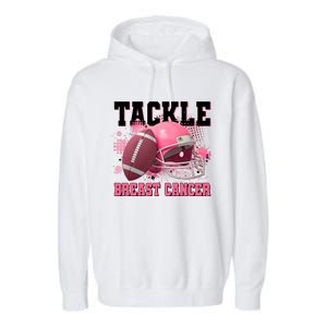 Tackle Breast Cancer Awareness Pink Football Helmet Garment-Dyed Fleece Hoodie