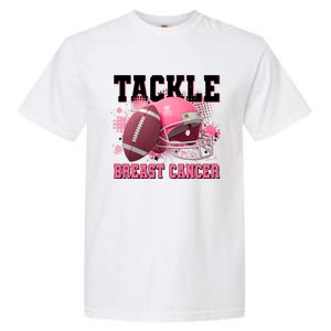 Tackle Breast Cancer Awareness Pink Football Helmet Garment-Dyed Heavyweight T-Shirt