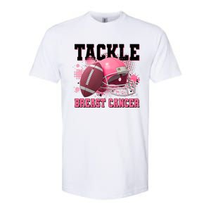 Tackle Breast Cancer Awareness Pink Football Helmet Softstyle CVC T-Shirt