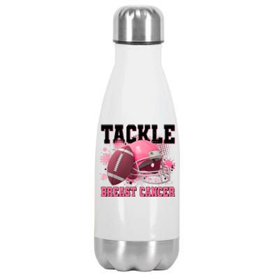 Tackle Breast Cancer Awareness Pink Football Helmet Stainless Steel Insulated Water Bottle