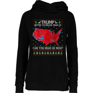 Trump Better Coverage Than 5g Ugly Christmas Sweater Xmas Womens Funnel Neck Pullover Hood