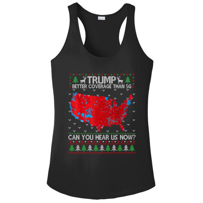 Trump Better Coverage Than 5g Ugly Christmas Sweater Xmas Ladies PosiCharge Competitor Racerback Tank