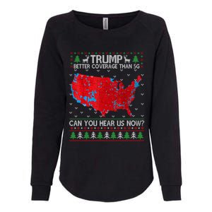 Trump Better Coverage Than 5g Ugly Christmas Sweater Xmas Womens California Wash Sweatshirt