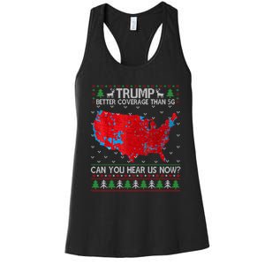 Trump Better Coverage Than 5g Ugly Christmas Sweater Xmas Women's Racerback Tank