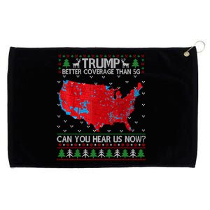 Trump Better Coverage Than 5g Ugly Christmas Sweater Xmas Grommeted Golf Towel