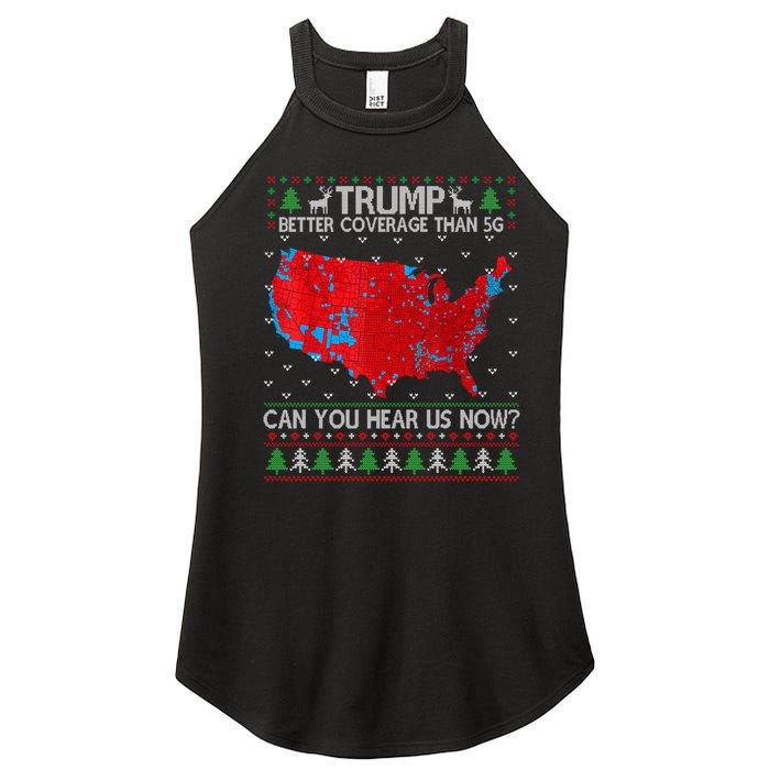 Trump Better Coverage Than 5g Ugly Christmas Sweater Xmas Women's Perfect Tri Rocker Tank